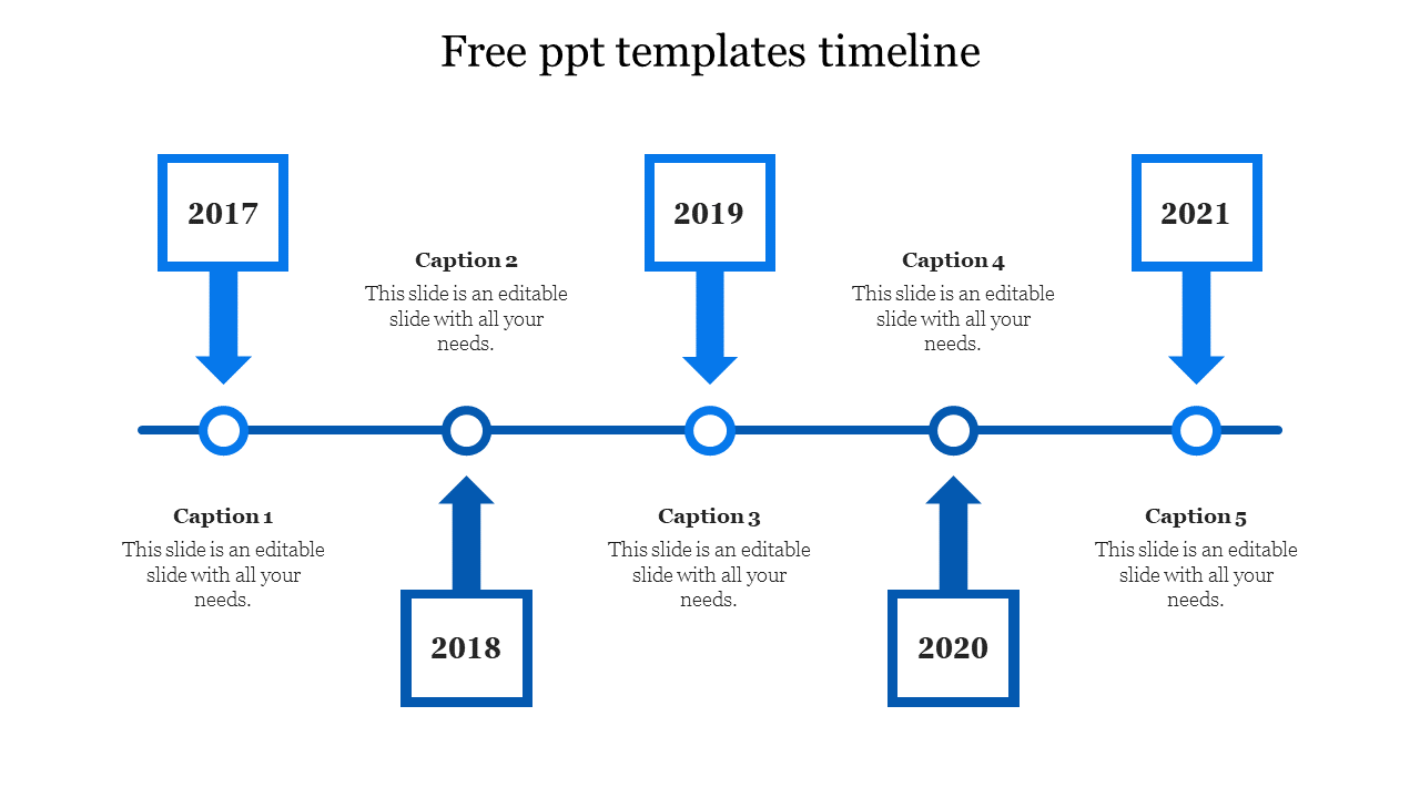 Free - Innovative Free PPT Templates Timeline With Five Nodes